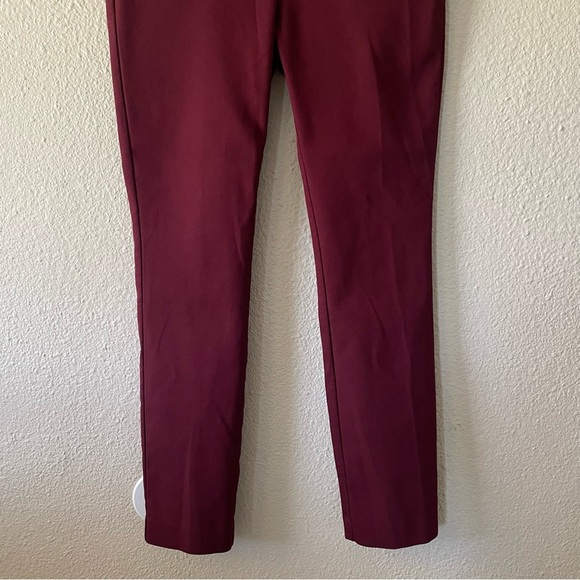 LOFT Skinny Work Slacks Pants Women’s 4 (30x27) Burgundy Office Stretch Pockets - Picture 7 of 15